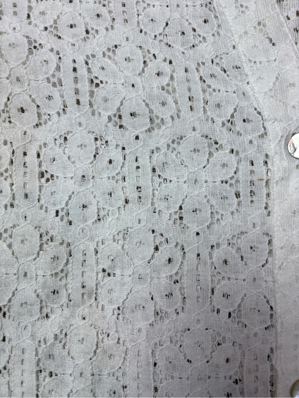 Ruby Rd White Lace Button Down Blouse Top - Picture 5 of 7